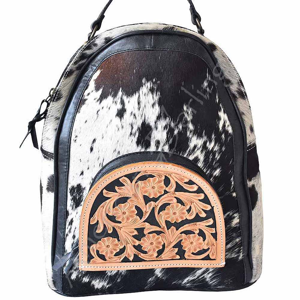 American Darling Hand Tooled Hair On Genuine Leather Women Bag Western Handbag Purse