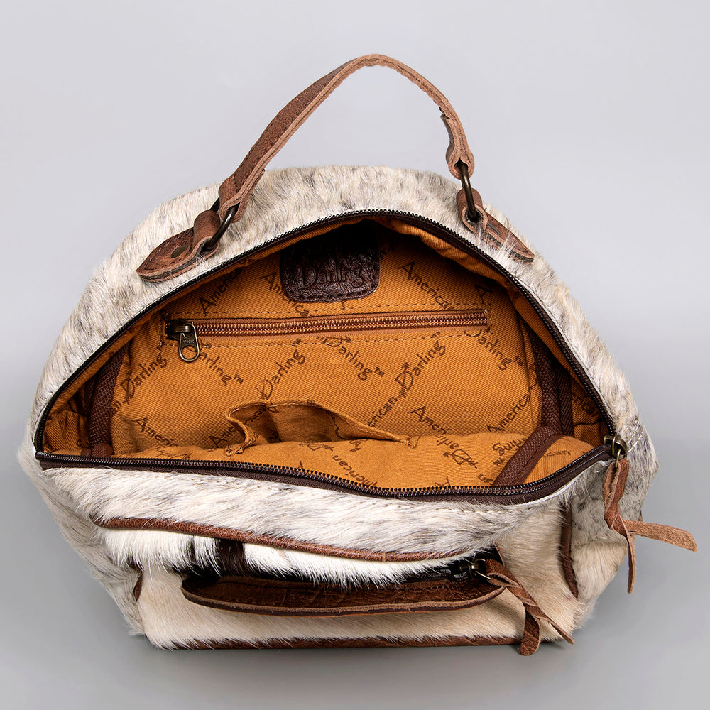 American Darling Hand Tooled Hair On Genuine Leather Women Bag Western Handbag Purse