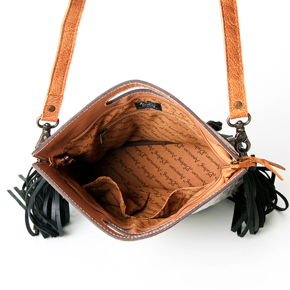 American Darling Clutch Hand Tooled Saddle Blanket Fabric Genuine Leather Western Women Bag Handbag Purse | Purses for Cute