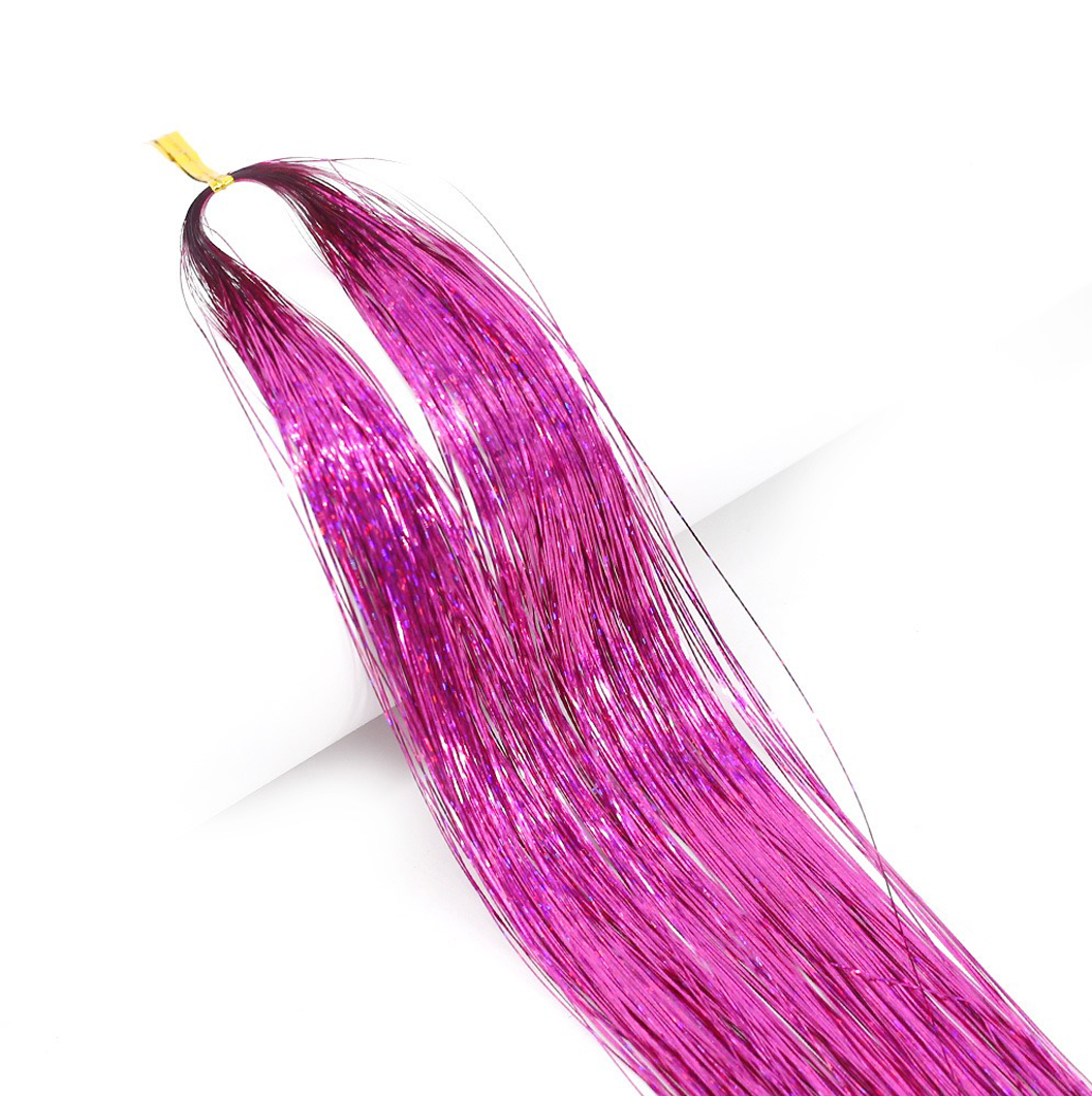 JBextension Hair Extensions Pink Sparkle Highlights for Hair 35 Inch Multi-Colors Synthetic Hair Extensions for Party, Christmas, New Year, Halloween, Cosplay