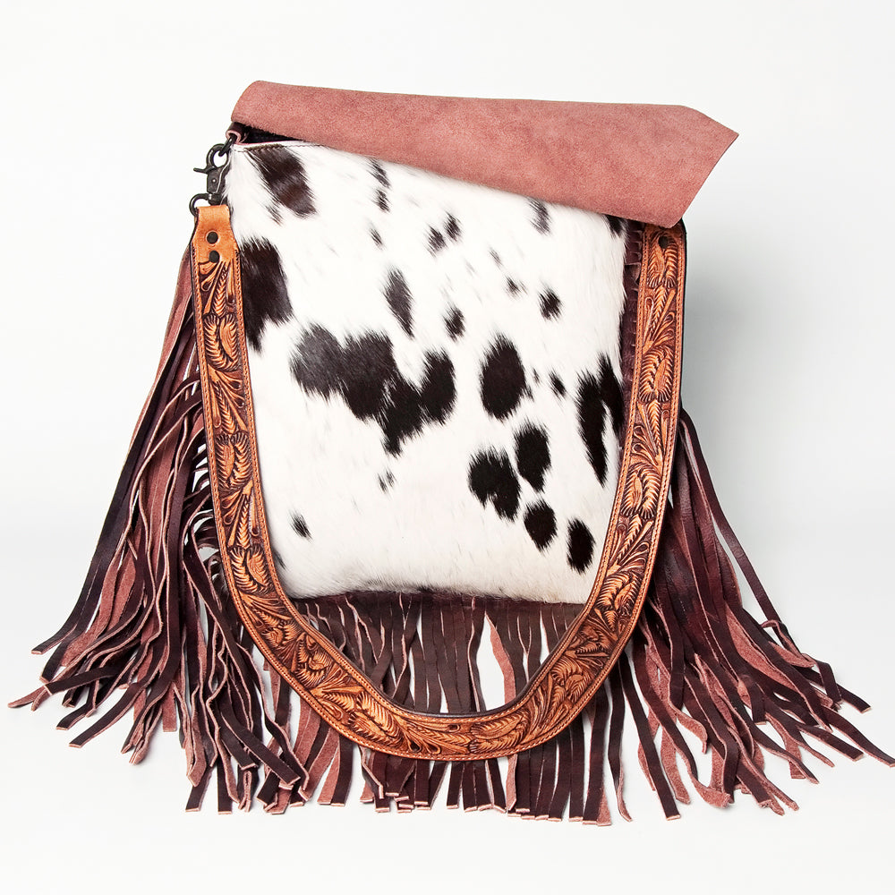 American Darling ADBGZ150 Messenger Hand Tooled Hair-On Genuine Leather Women Bag Western Handbag Purse