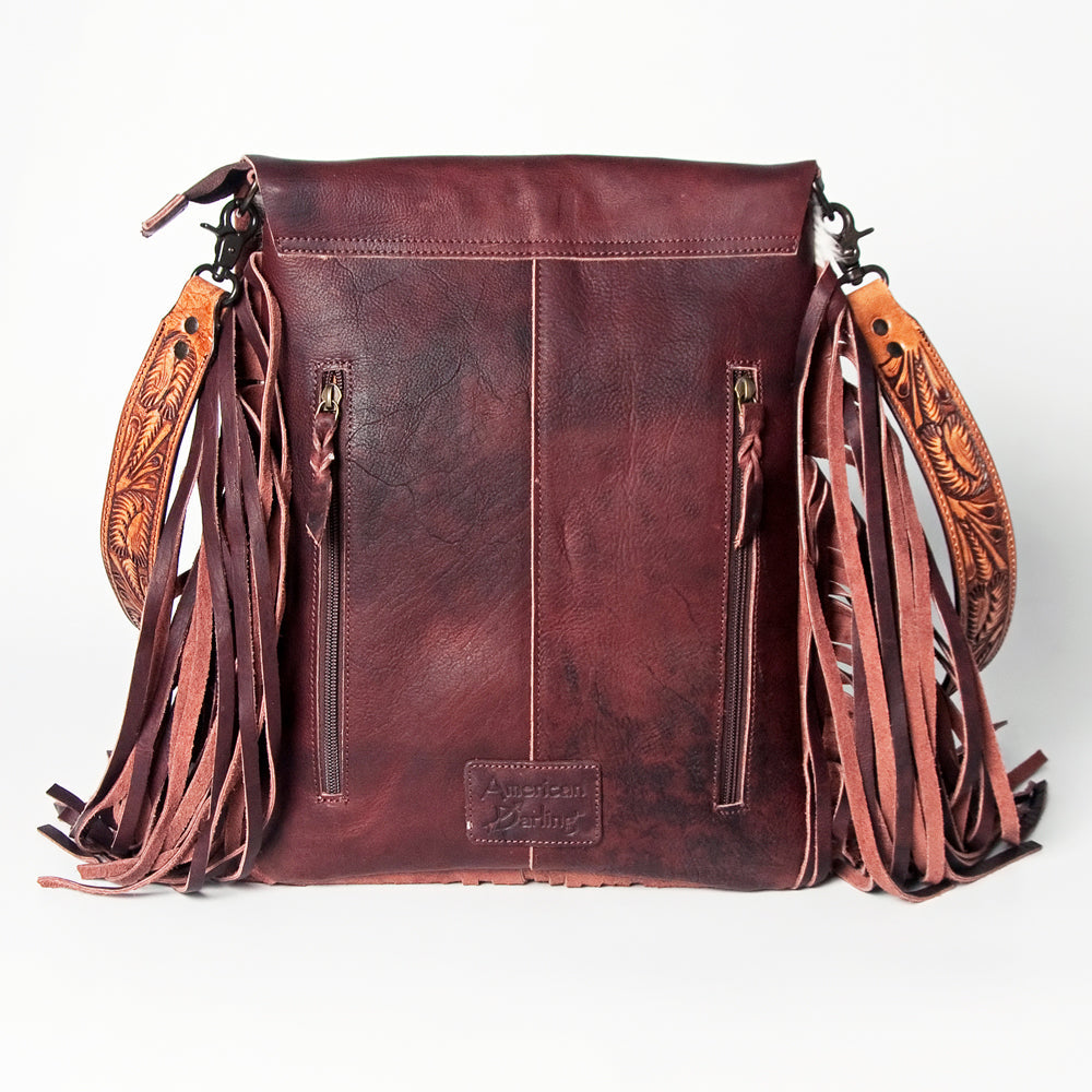 American Darling ADBGZ150 Messenger Hand Tooled Hair-On Genuine Leather Women Bag Western Handbag Purse