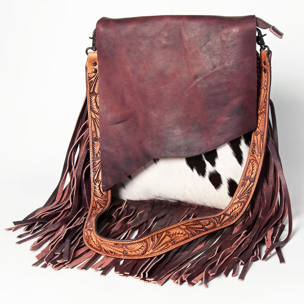 American Darling ADBGZ150 Messenger Hand Tooled Hair-On Genuine Leather Women Bag Western Handbag Purse