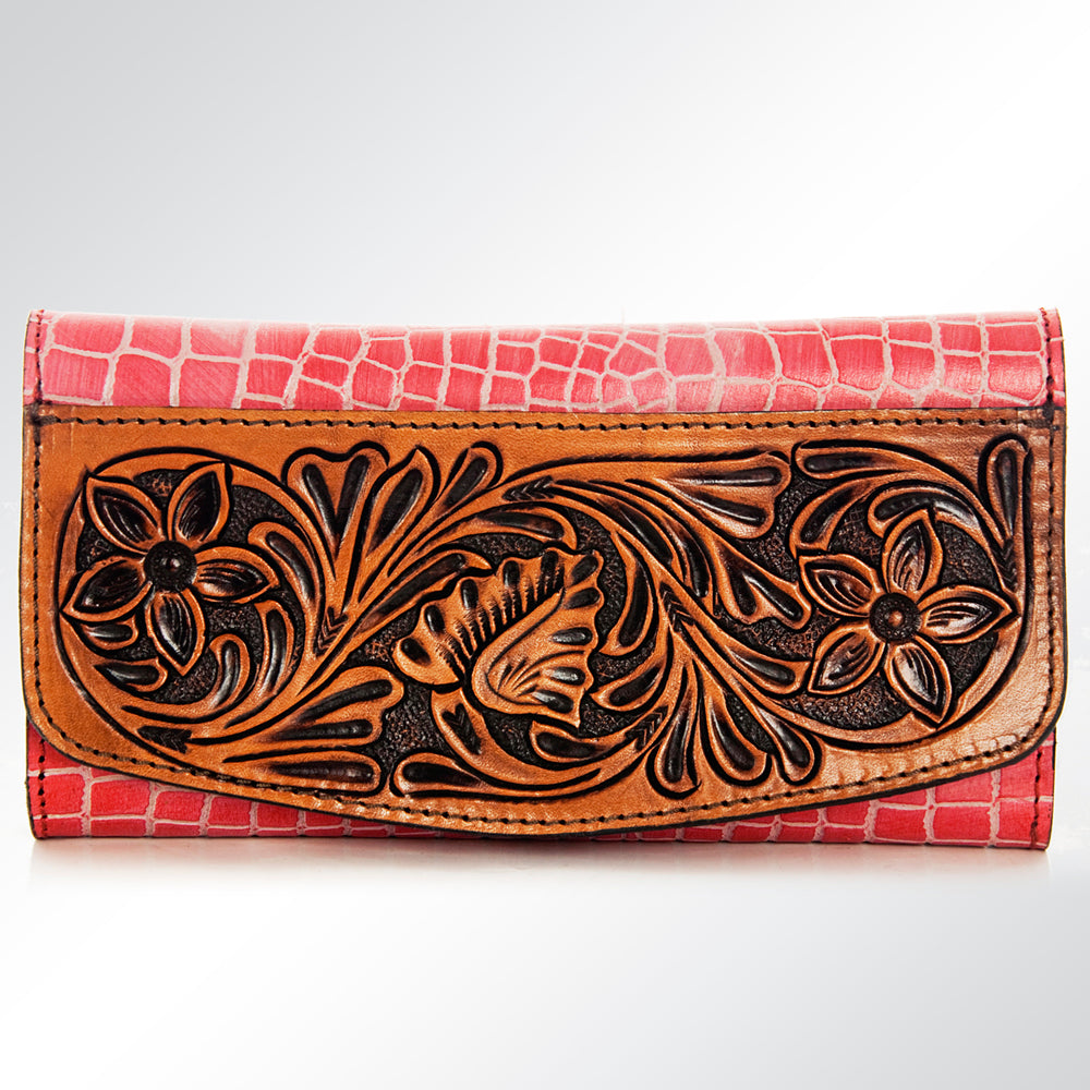 American Darling ADBG572 Wallet Hand Tooled Genuine Leather Women Bag Western Handbag Purse