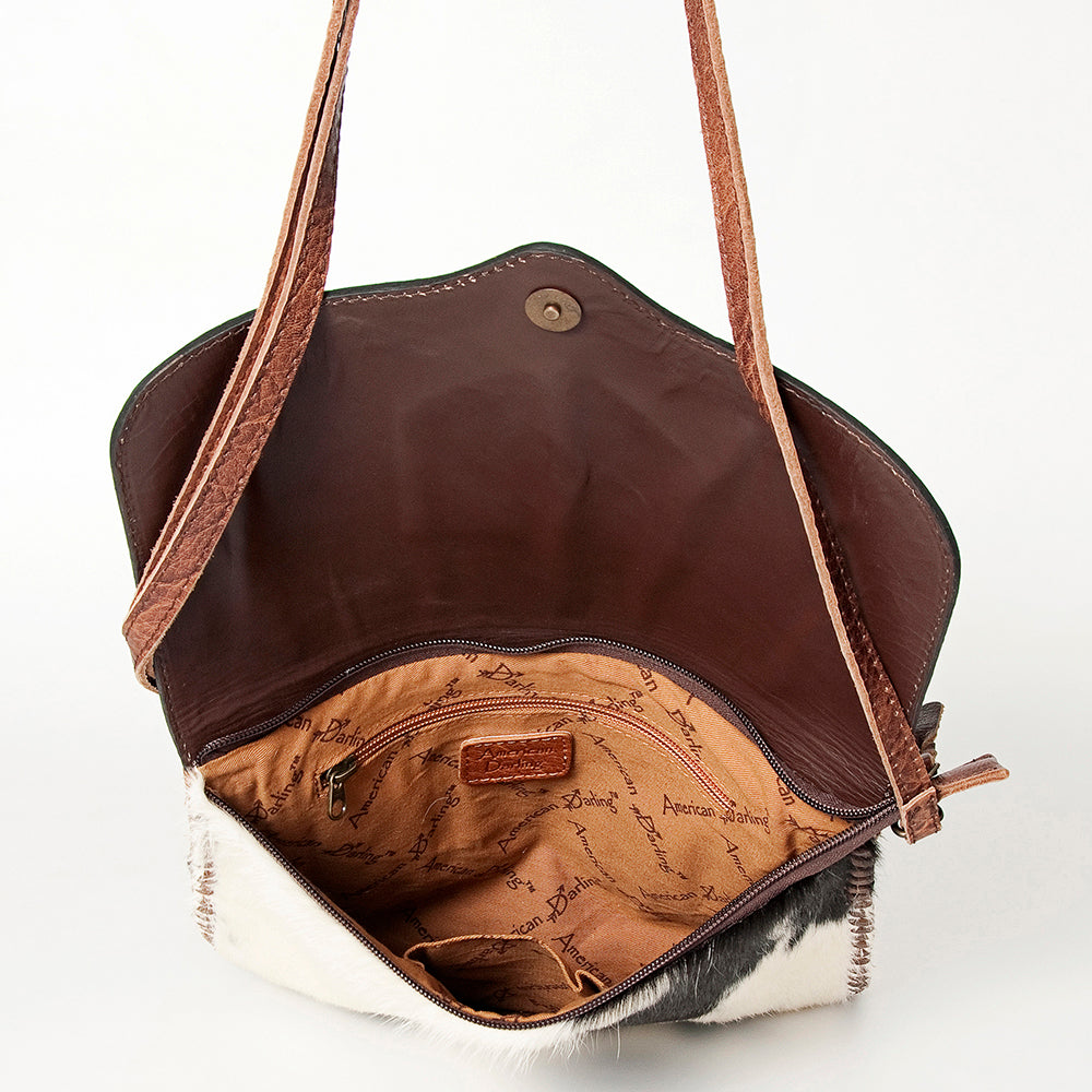 American Darling ADBGD149 Crossbody Hand Tooled Hair-On Genuine Leather Women Bag Western Handbag Purse
