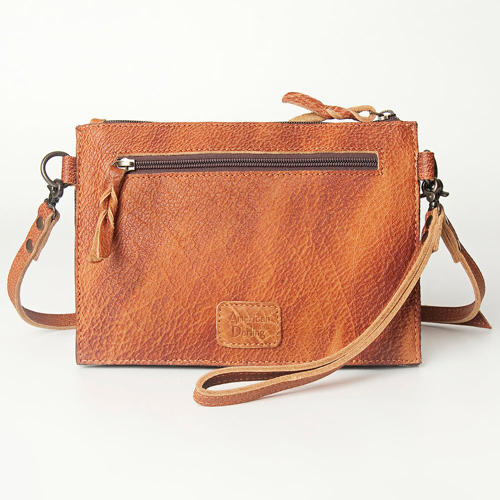 American Darling Clutch Hand Tooled Genuine Leather Western Women Bag Handbag Purse Tan | Purses for Cute