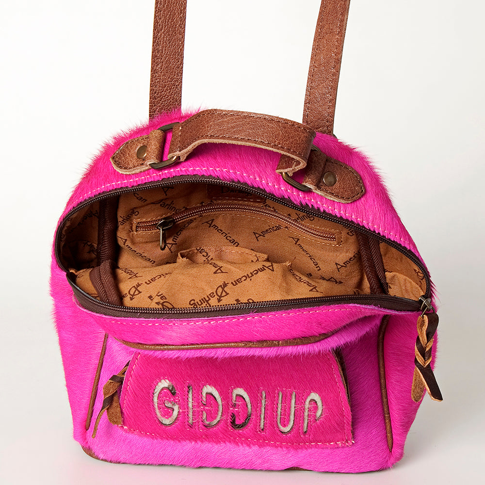 American Darling Hand Tooled Hair On Genuine Leather Women Bag Western Handbag Purse