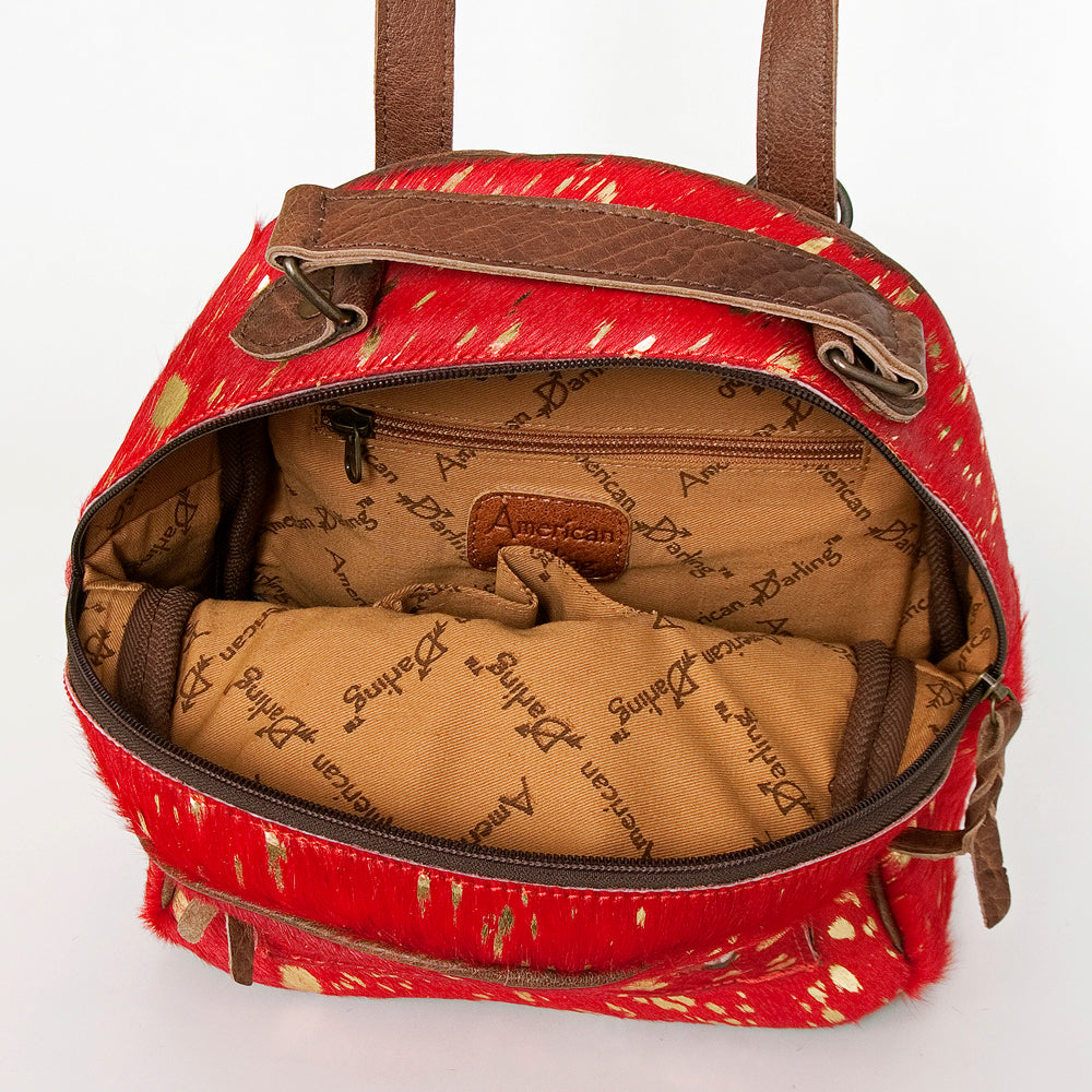 American Darling Hand Tooled Hair On Genuine Leather Women Bag Western Handbag Purse