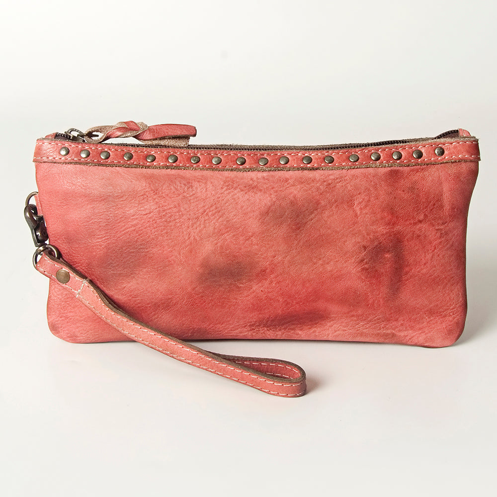 Never Mind Nmbg101F Wristlet Vintage Handmade Genuine Cowhide Leather Women Bag Western Handbag Purse