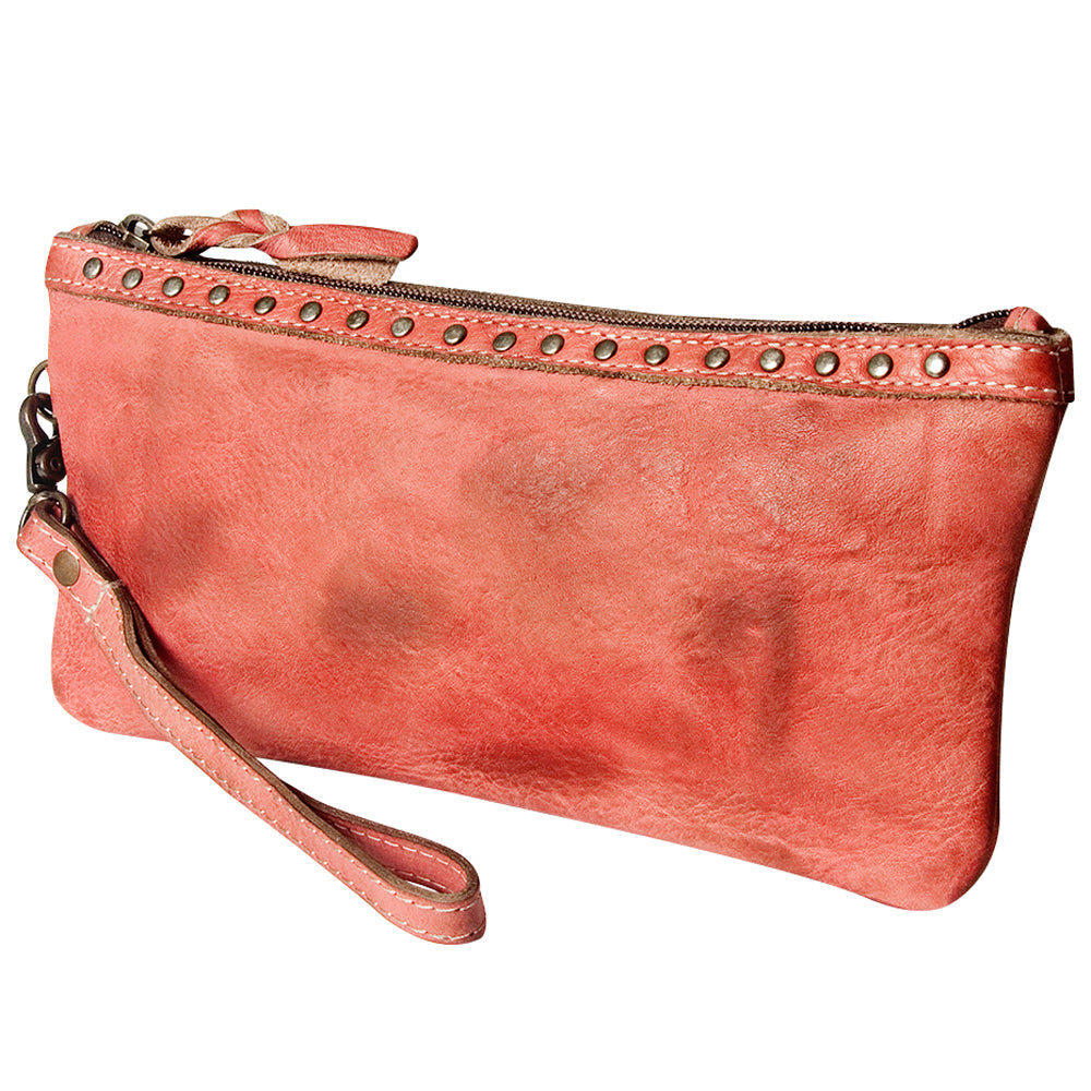 Never Mind Nmbg101F Wristlet Vintage Handmade Genuine Cowhide Leather Women Bag Western Handbag Purse