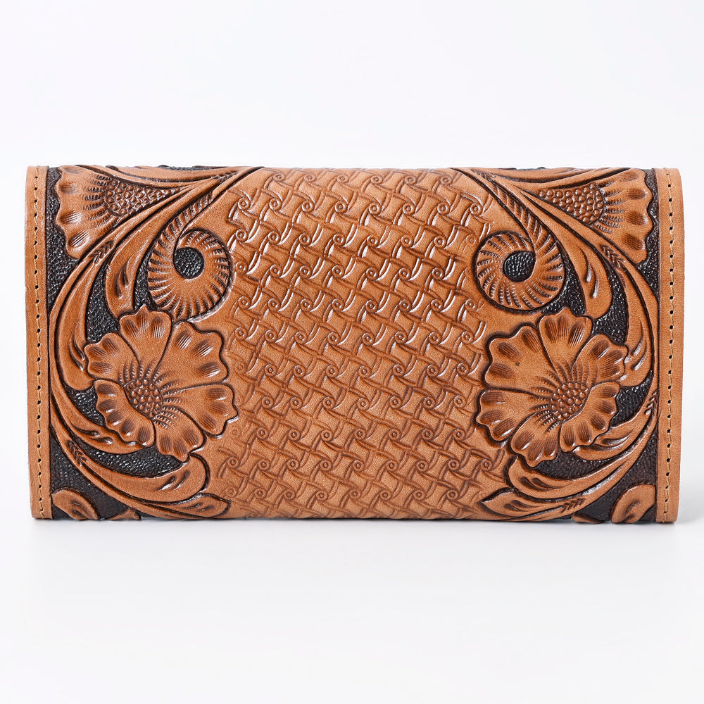 OHLAY WALLET Hand Tooled  Genuine Leather women bag western handbag purse