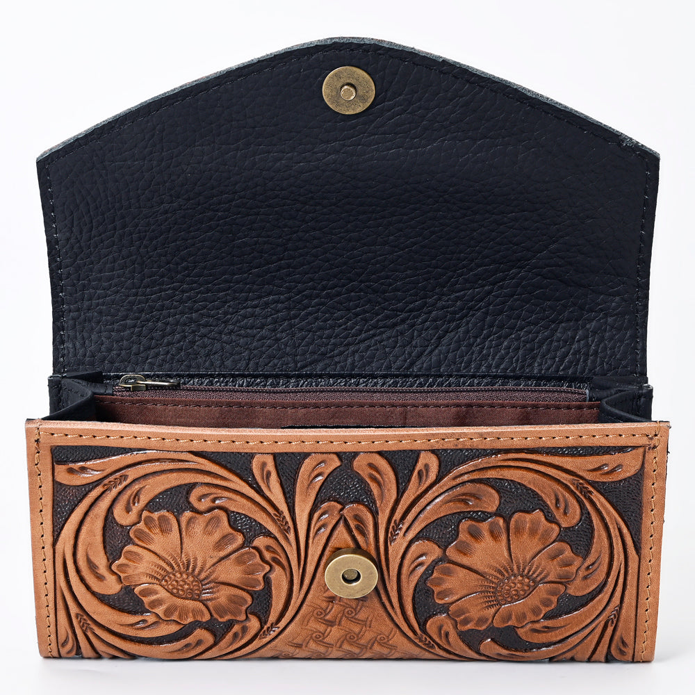 OHLAY WALLET Hand Tooled  Genuine Leather women bag western handbag purse