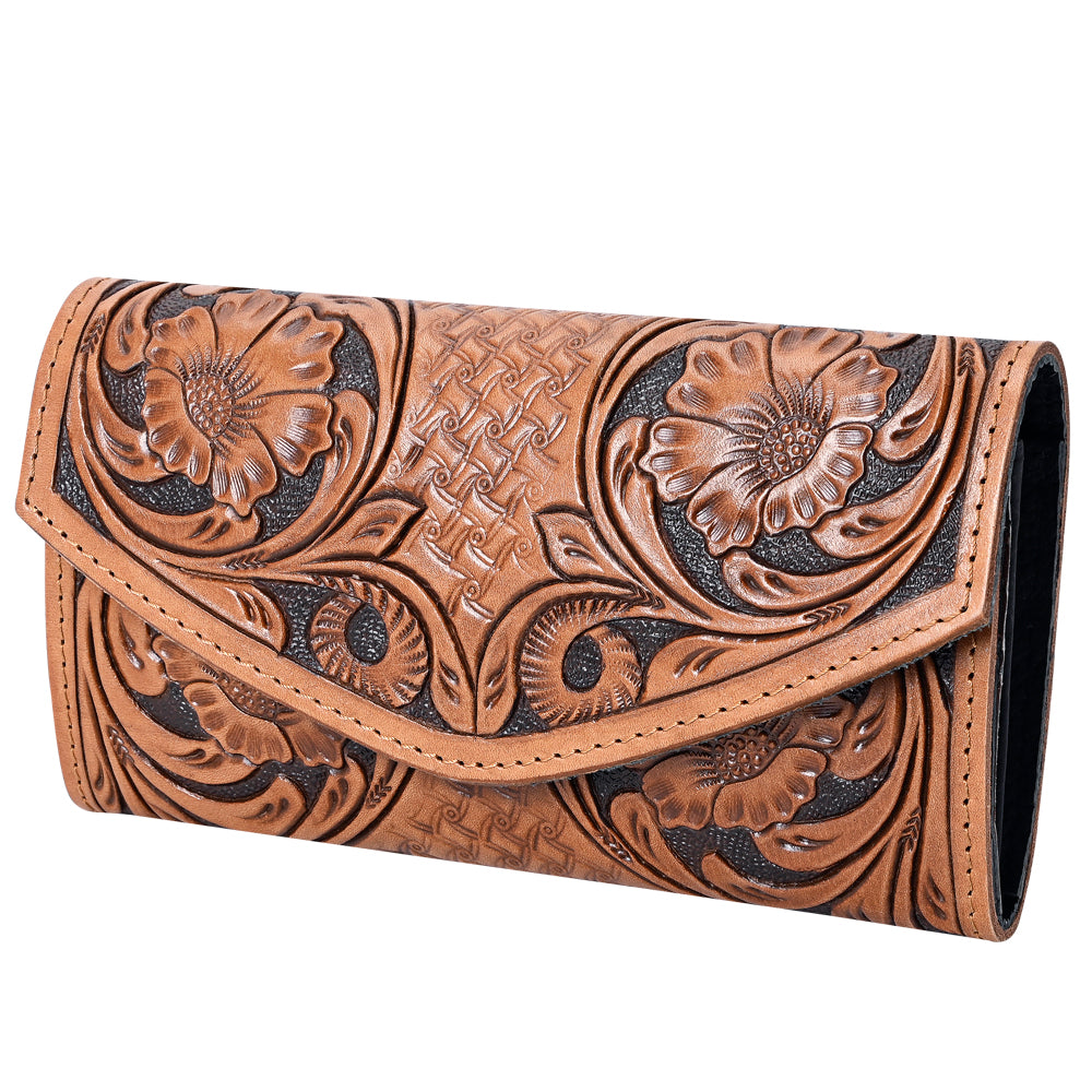 OHLAY WALLET Hand Tooled  Genuine Leather women bag western handbag purse