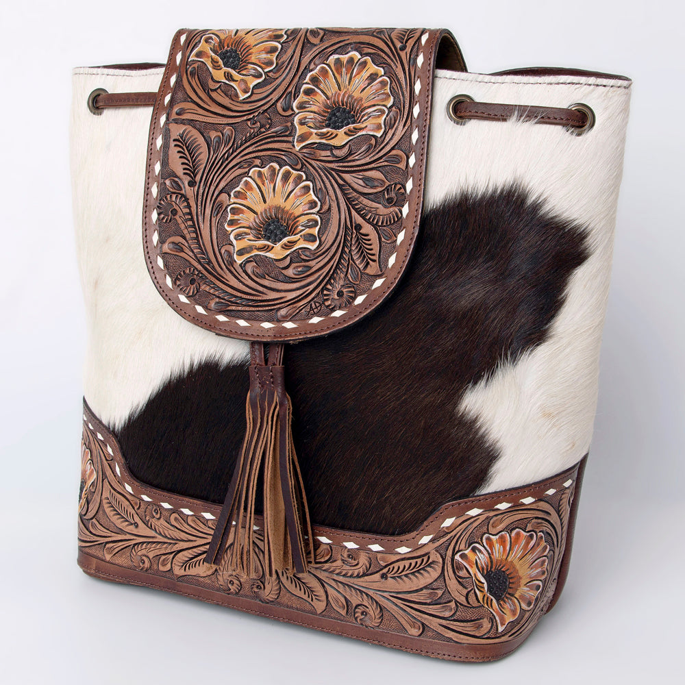 American Darling Backpack Hair On Hand Tooled Genuine Leather Women Bag Western Handbag Purse