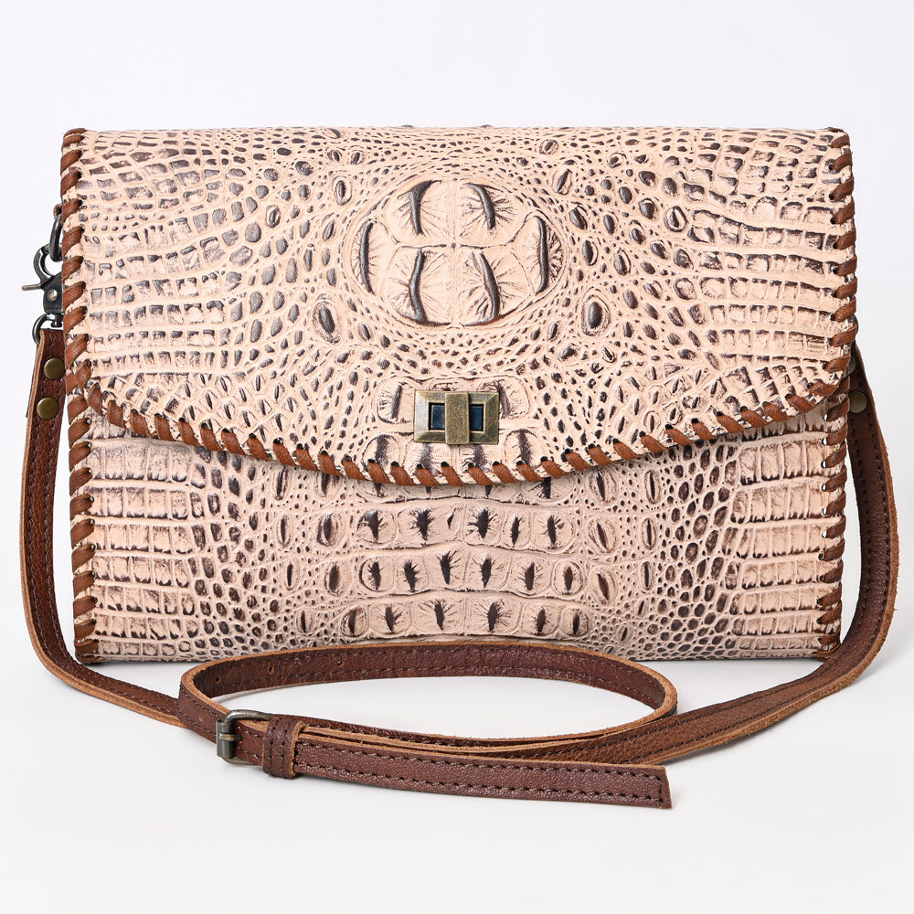 ADBG1023A American Darling Coin Purse Crocodile embossed Genuine Leather women bag western handbag purse