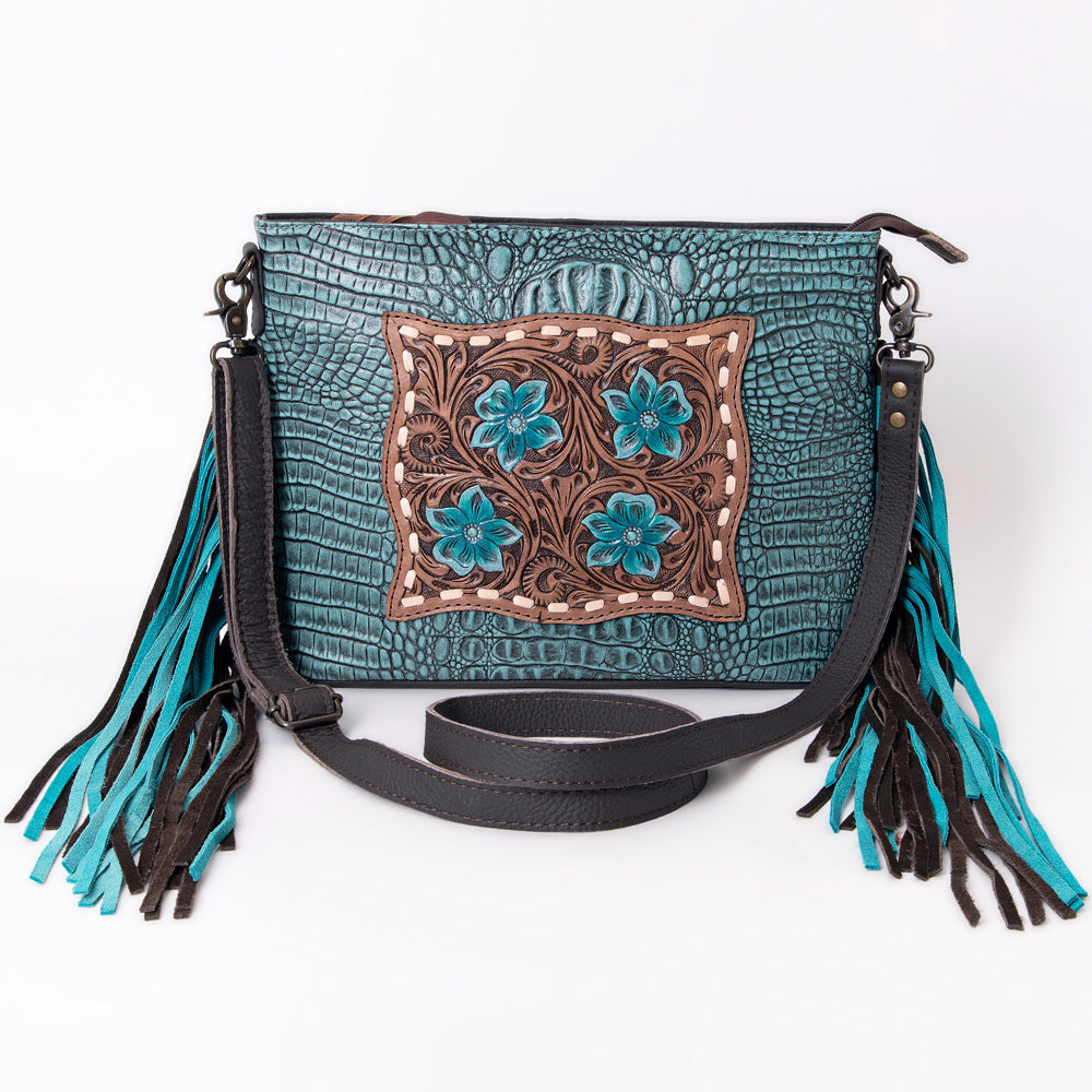 Ohlay Bags KBG183 Clutch Hand Tooled Crocodile Embossed Genuine Leather Women Bag Western Handbag Purse