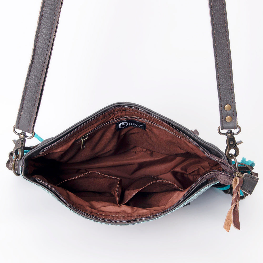 Ohlay Bags KBG183 Clutch Hand Tooled Crocodile Embossed Genuine Leather Women Bag Western Handbag Purse