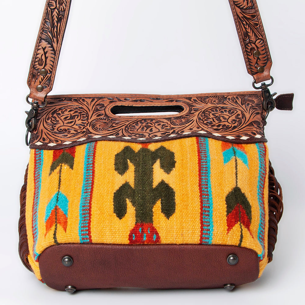 American Darling Clutch Hand Tooled Saddle Blanket Fabric Genuine Leather Western Women Bag Handbag Purse | Purses for Cute