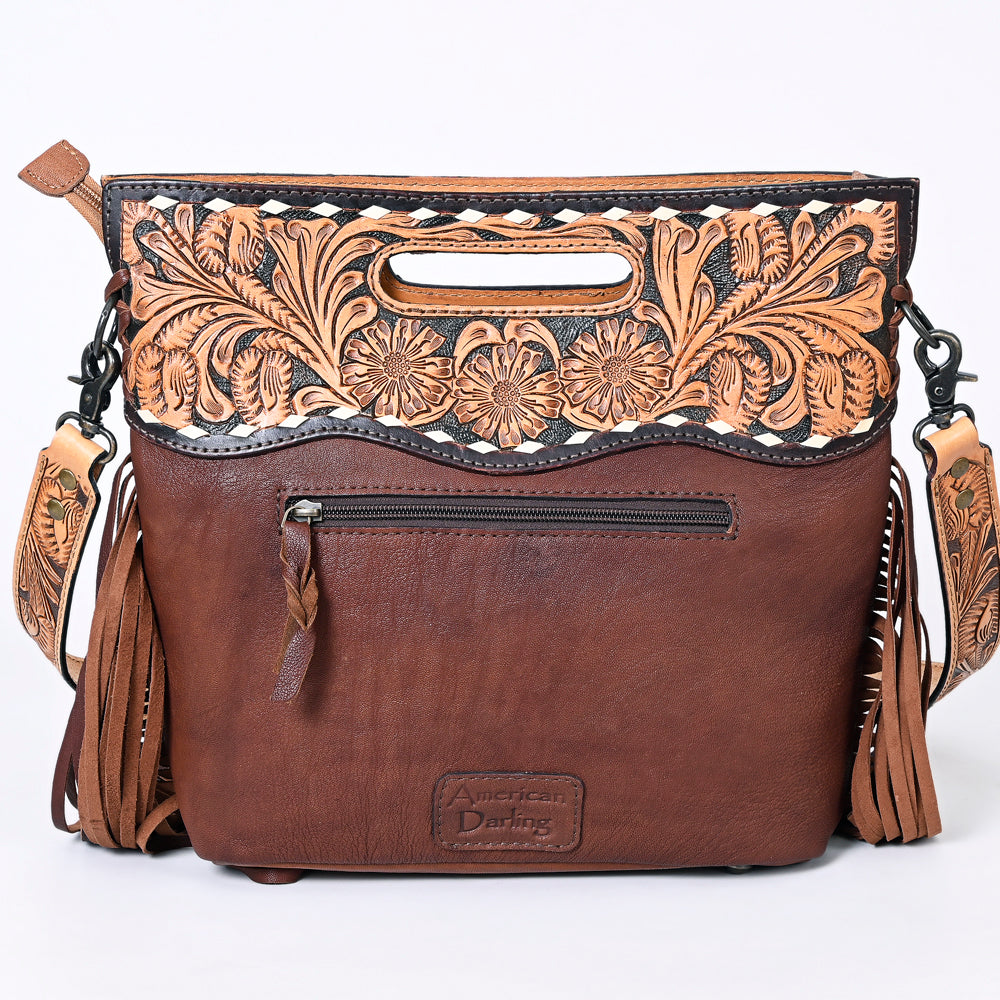 American Darling Clutch Hand Tooled Saddle Blanket Fabric Genuine Leather Western Women Bag Handbag Purse | Purses for Cute