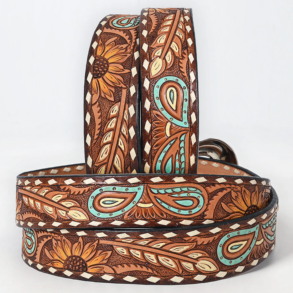 Beautifully Hand Tooled Hand Painted Genuine American Leather Belt Men and Women