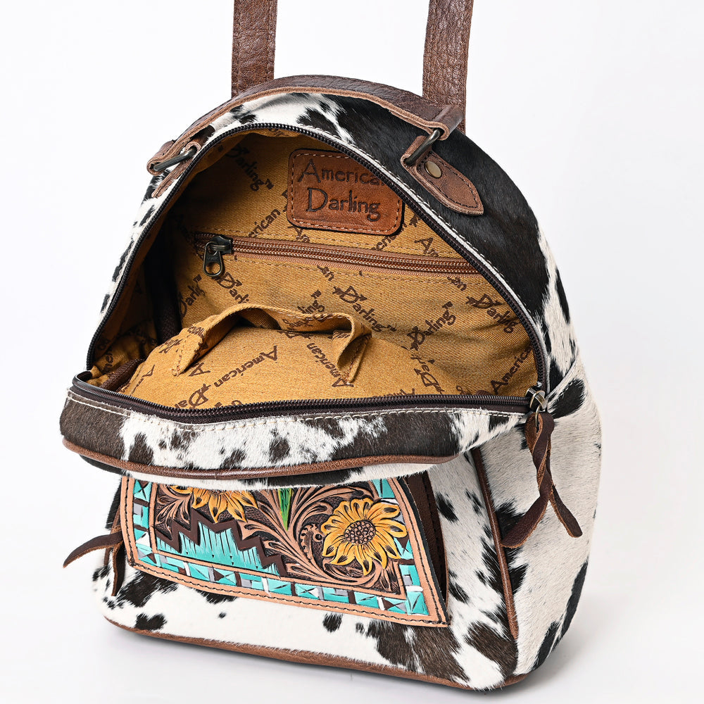 American Darling Hand Tooled Hair On Genuine Leather Women Bag Western Handbag Purse