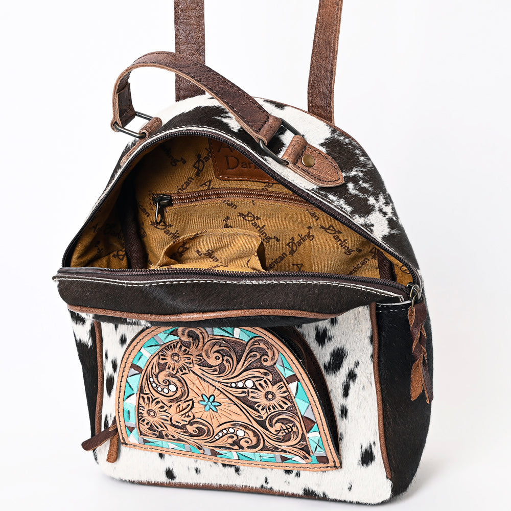 American Darling Hand Tooled Hair On Genuine Leather Women Bag Western Handbag Purse