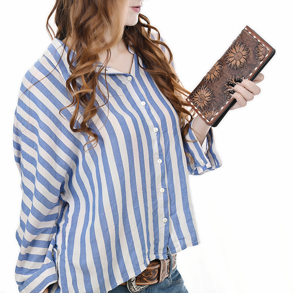 OHLAY WALLET Hand Tooled  Genuine Leather women bag western handbag purse