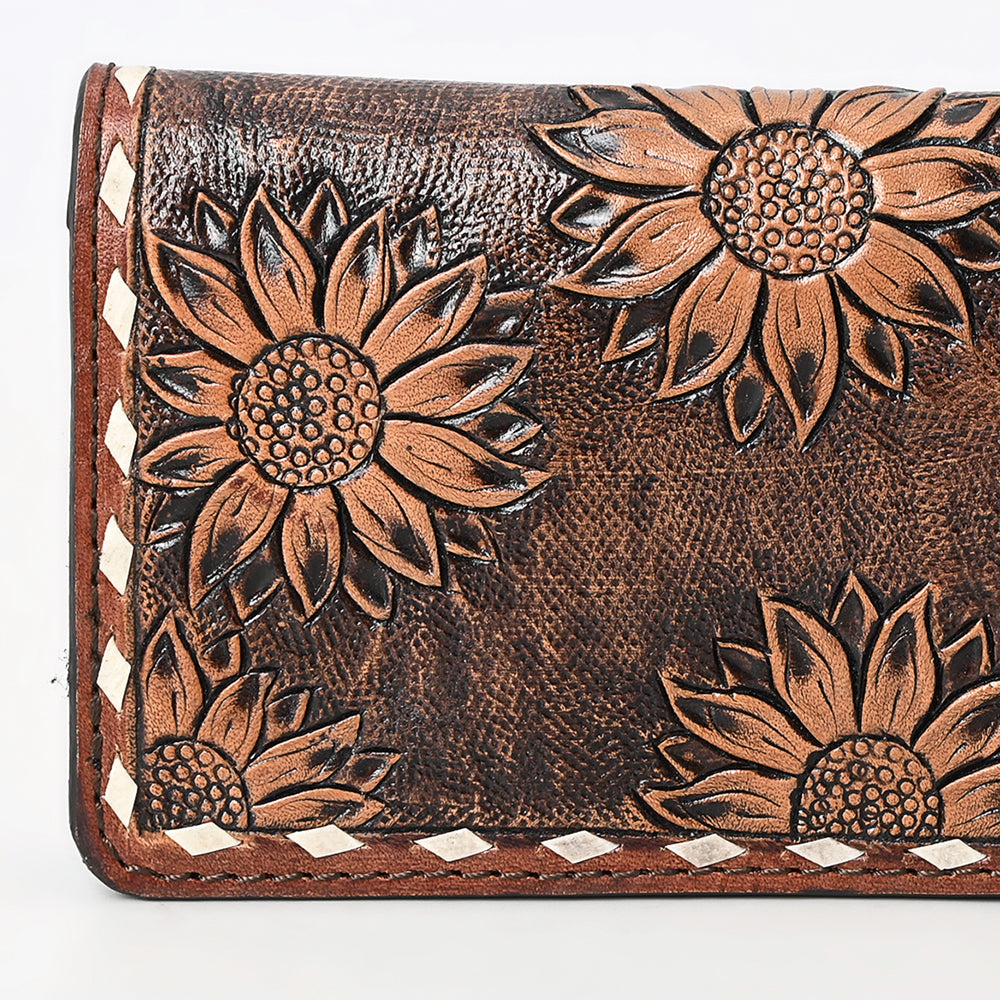 OHLAY WALLET Hand Tooled  Genuine Leather women bag western handbag purse