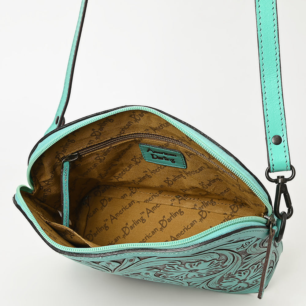 ADBGZ786B American Darling SMALL CROSSBODY Hand Tooled Genuine Leather women bag western handbag purse