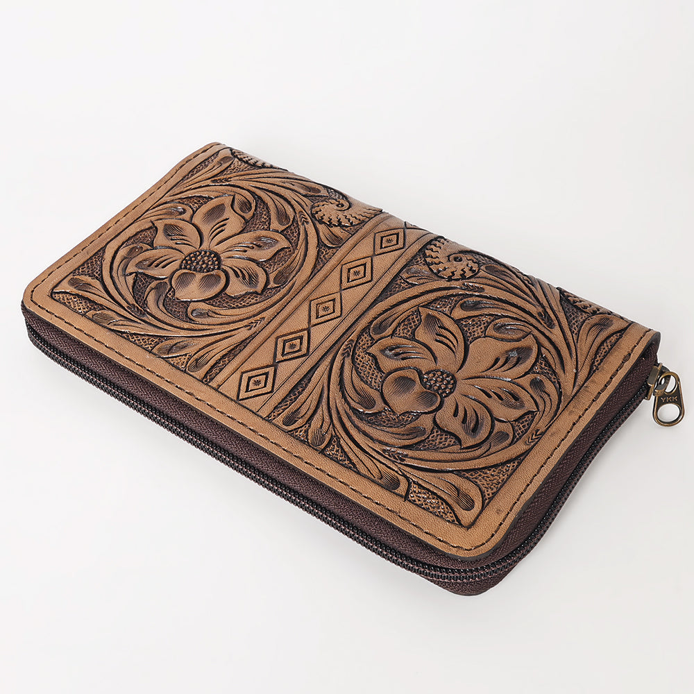 OHLAY WALLET Hand Tooled Genuine Leather women bag western handbag purse