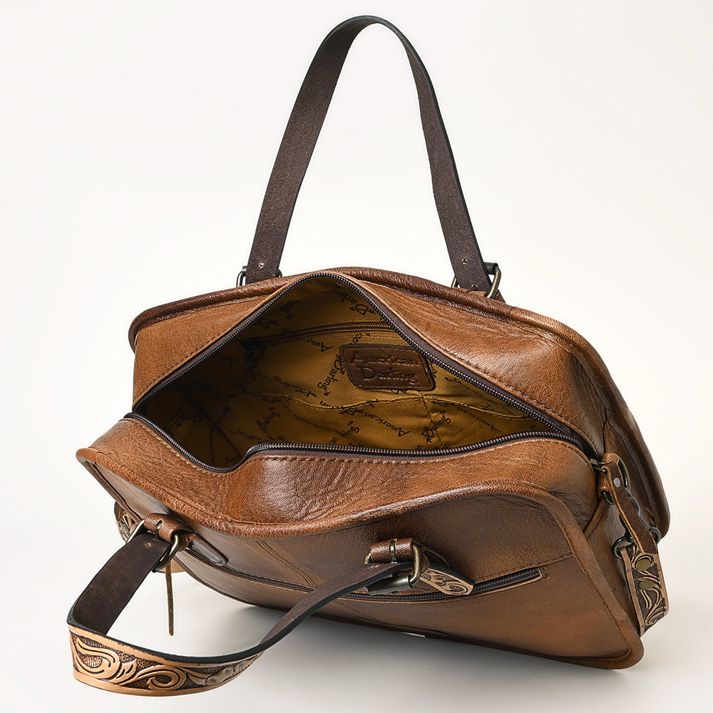 American Darling ADBG1183 Hand Tooled Crocodile Embossed Genuine Leather Women Bag Western Handbag Purse