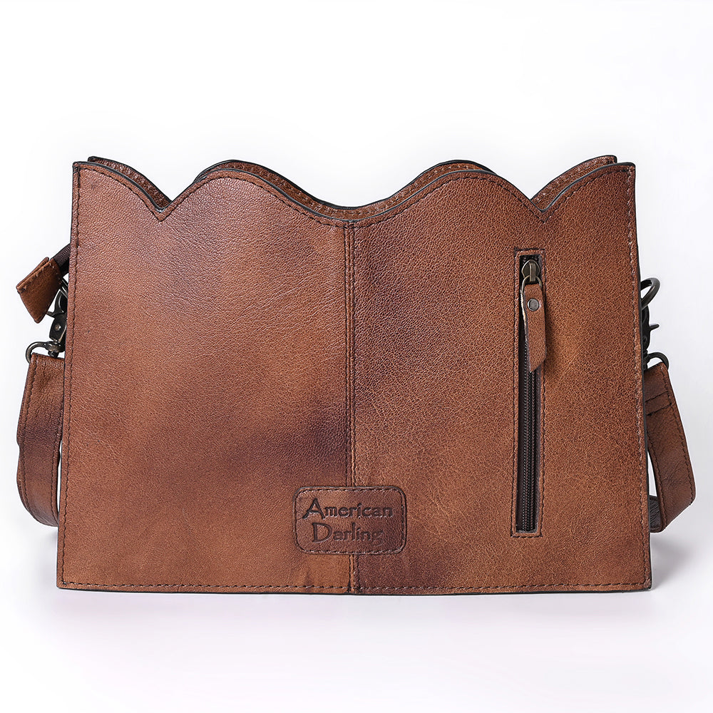 American Darling Crossbody Hand Tooled Hair On Genuine Leather Women Bag Western Handbag Purse