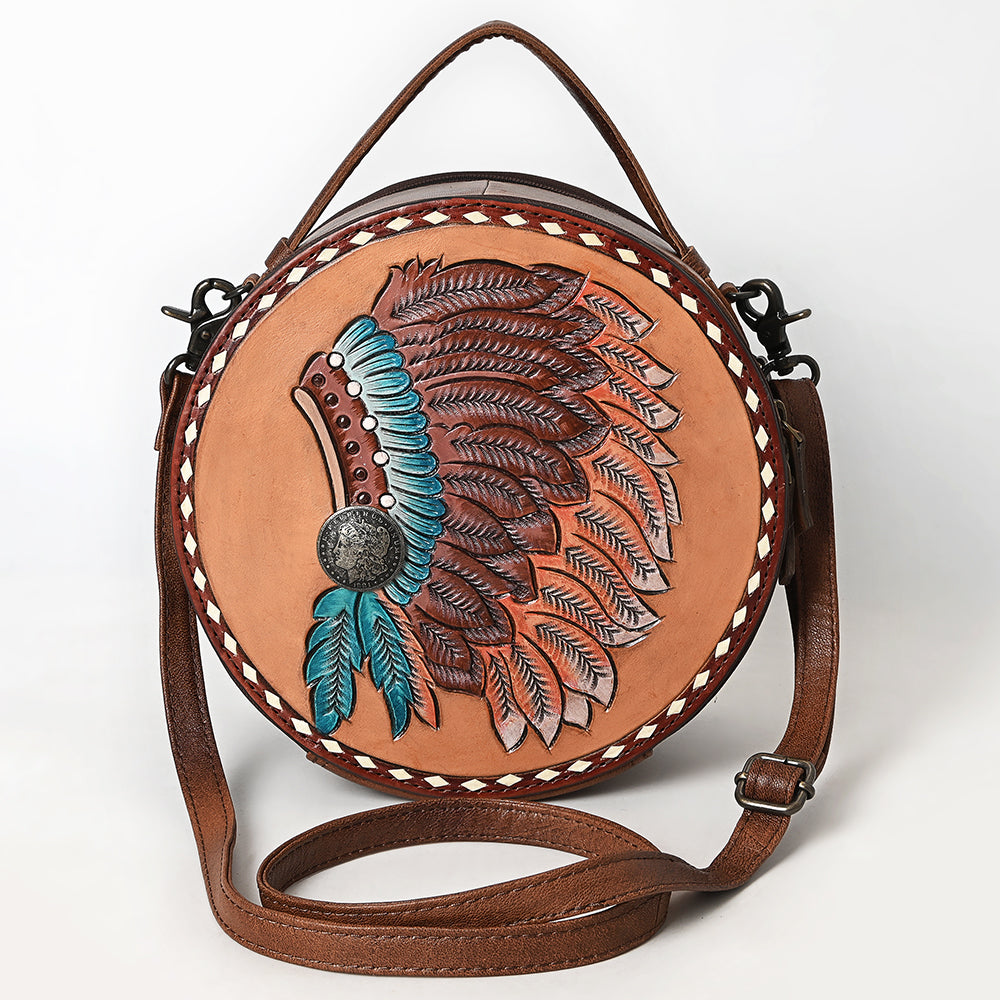 American Darling Canteen Hand Tooled Hair On Genuine Leather women bag western handbag purse