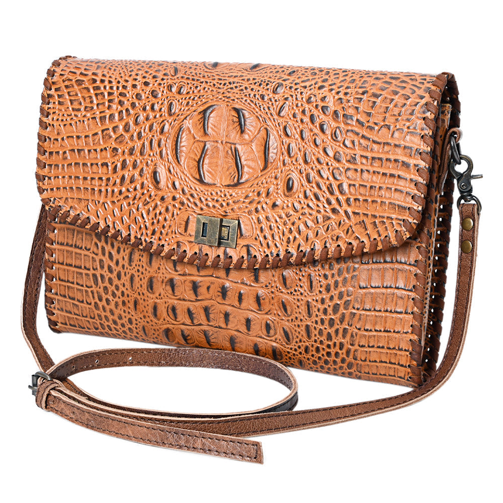 ADBG1023A American Darling Coin Purse Crocodile embossed Genuine Leather women bag western handbag purse