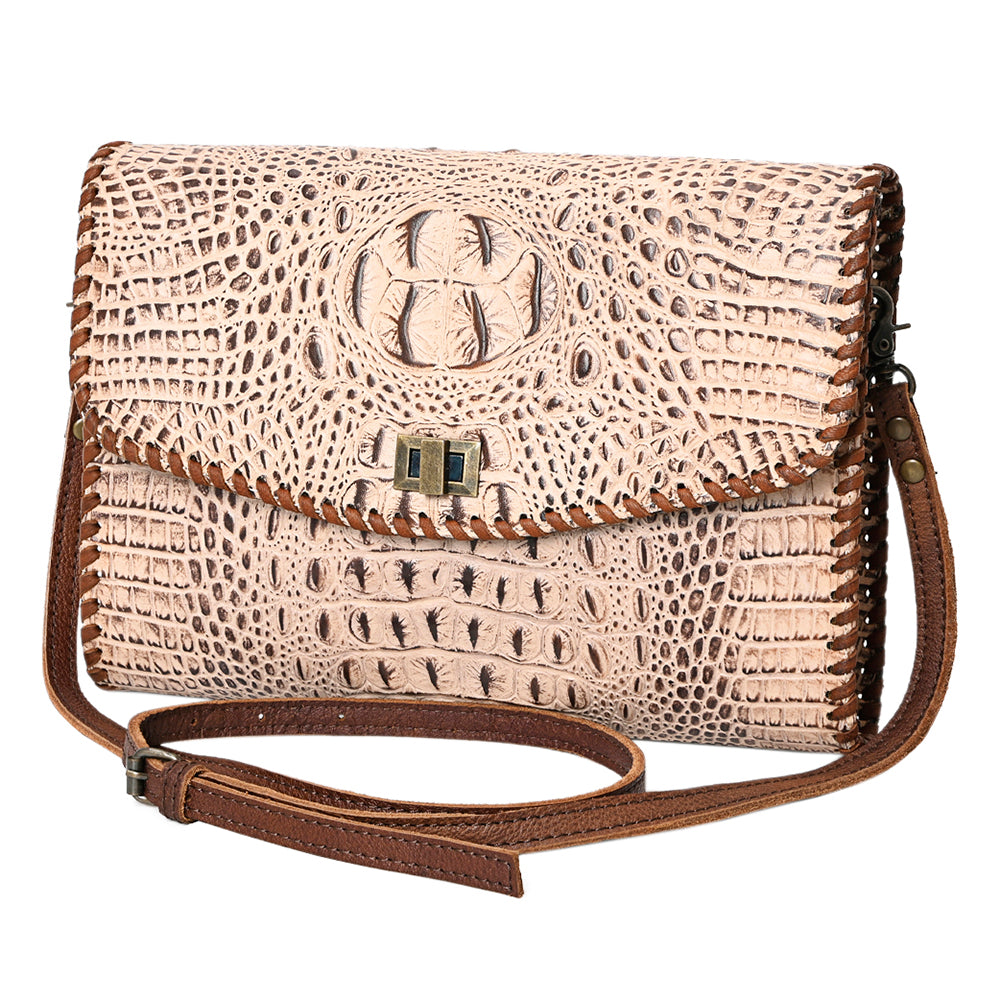 ADBG1023A American Darling Coin Purse Crocodile embossed Genuine Leather women bag western handbag purse