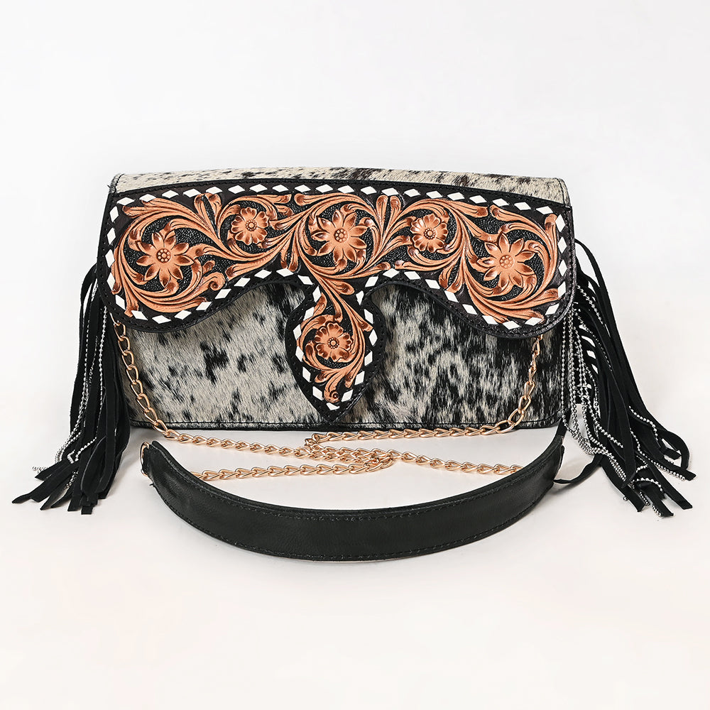 American Darling Crossbody Hand Tooled Hair On Genuine Leather Women Bag Western Handbag Purse