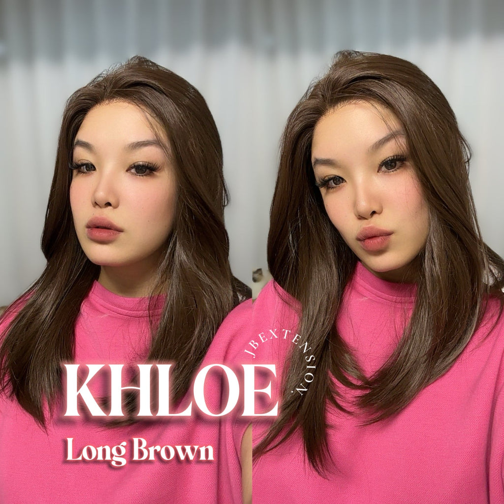 HOT OF SEASON - 18 Inches Brown Pre-Cut Snowflake Lace Frontlace Glueless Wig KHLOE LONG BROWN【PERMATEASE】【BENDY EAR TABS】
