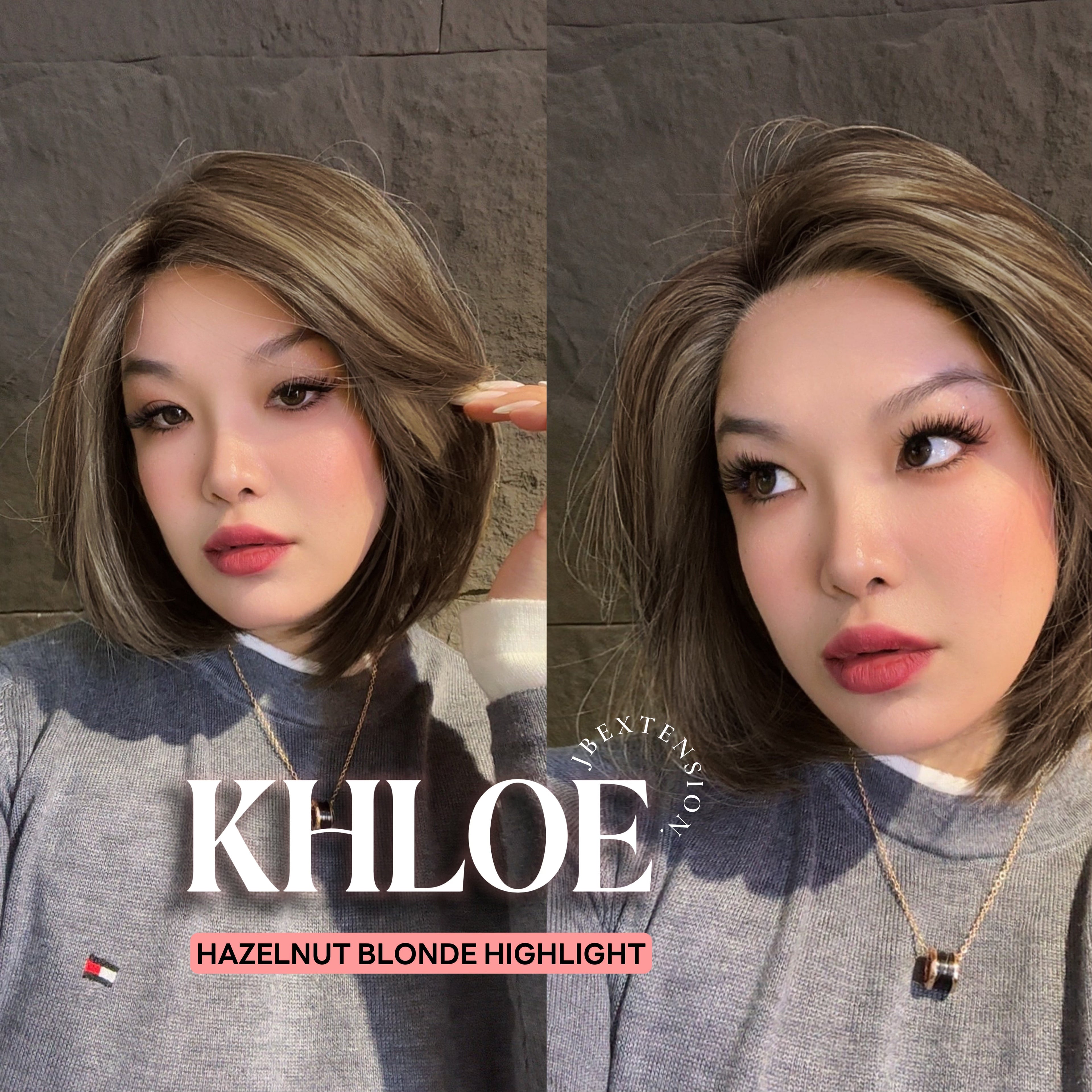HOT OF SEASON - 12 Inches Bob Cut Hazelnut Blonde Highlight Pre-Cut Snowflake Lace Frontlace Glueless Wig KHLOE HAZELNUT【PERMATEASE】【BENDY EAR TABS】