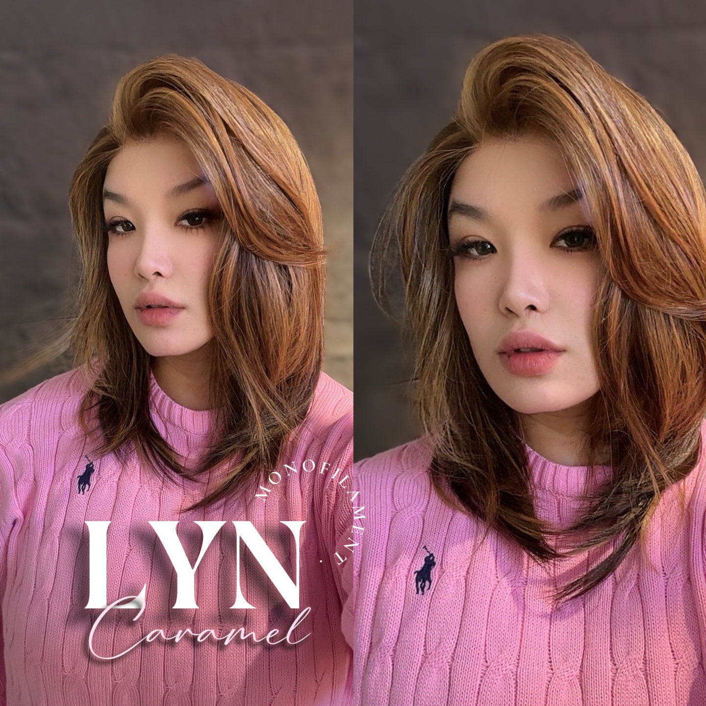 HOT OF SEASON - 17 Inches Caramel Partial Mono Lace Glueless Wig LYN MONO CARAMEL【BENDY EAR TABS】
