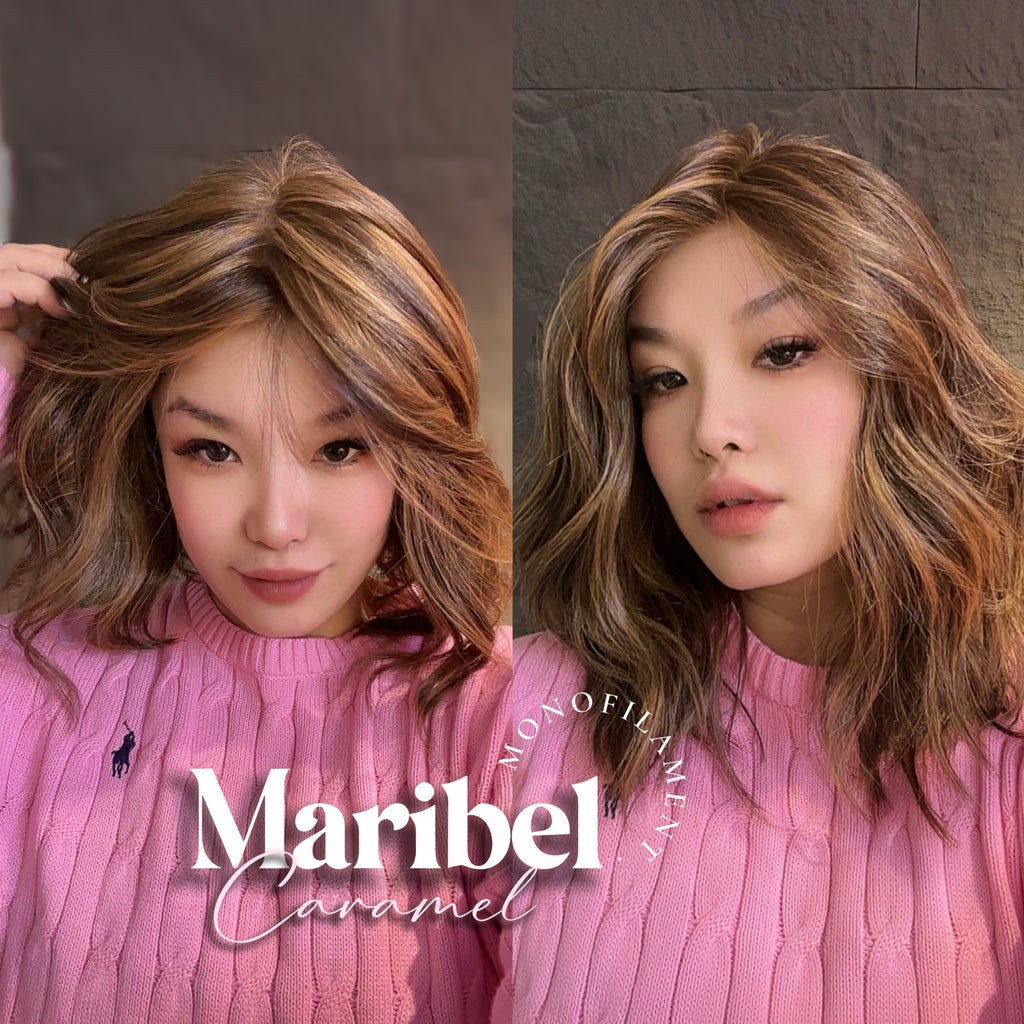 [PRE-ORDER] HOT OF SEASON - 16 Inches Caramel Wave Monofilament Handmade Wig 6X5 Full Monofilament Hand Tied Top Wig Lace Wig With Anti-slip Silicone Strips Glueless Wig MARIBEL MONO CARAMEL【BENDY EAR TABS】
