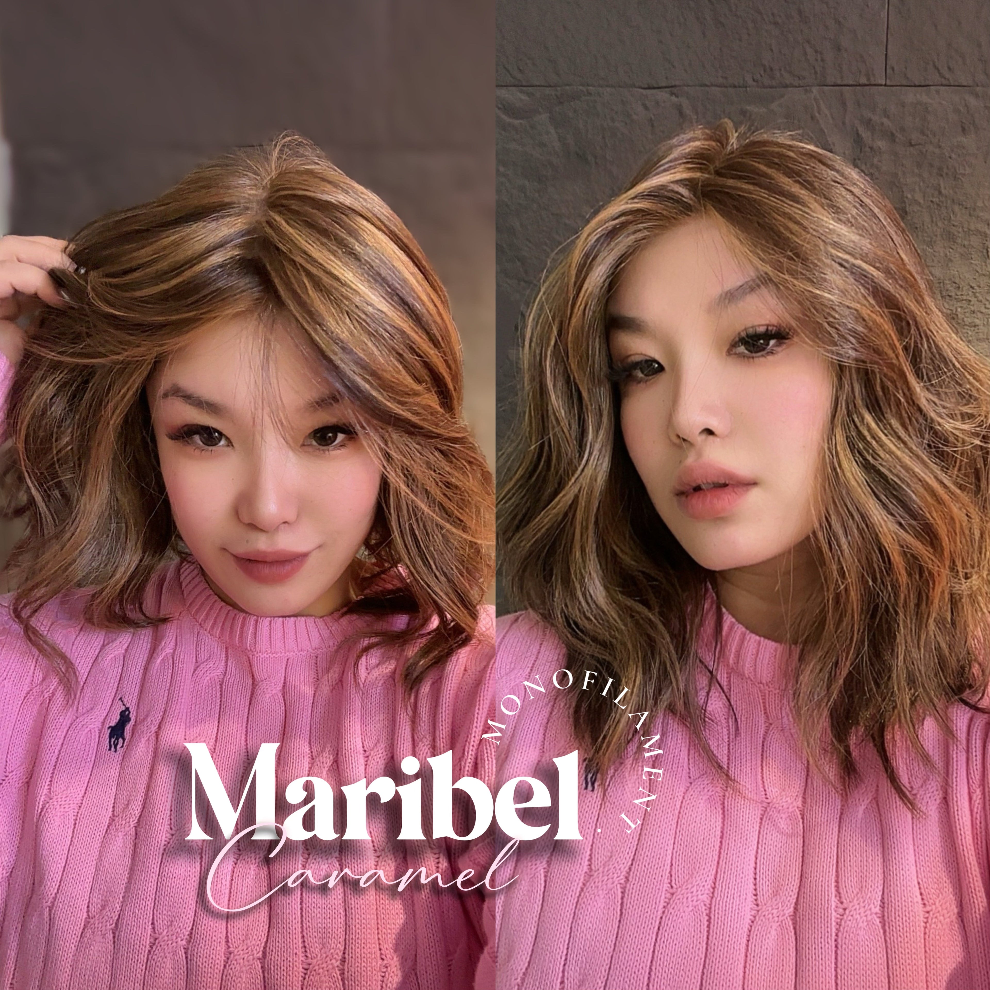 [PRE-ORDER] HOT OF SEASON - 16 Inches Caramel Wave Monofilament Handmade Wig 6X5 Full Monofilament Hand Tied Top Wig Lace Wig With Anti-slip Silicone Strips Glueless Wig MARIBEL MONO CARAMEL【BENDY EAR TABS】