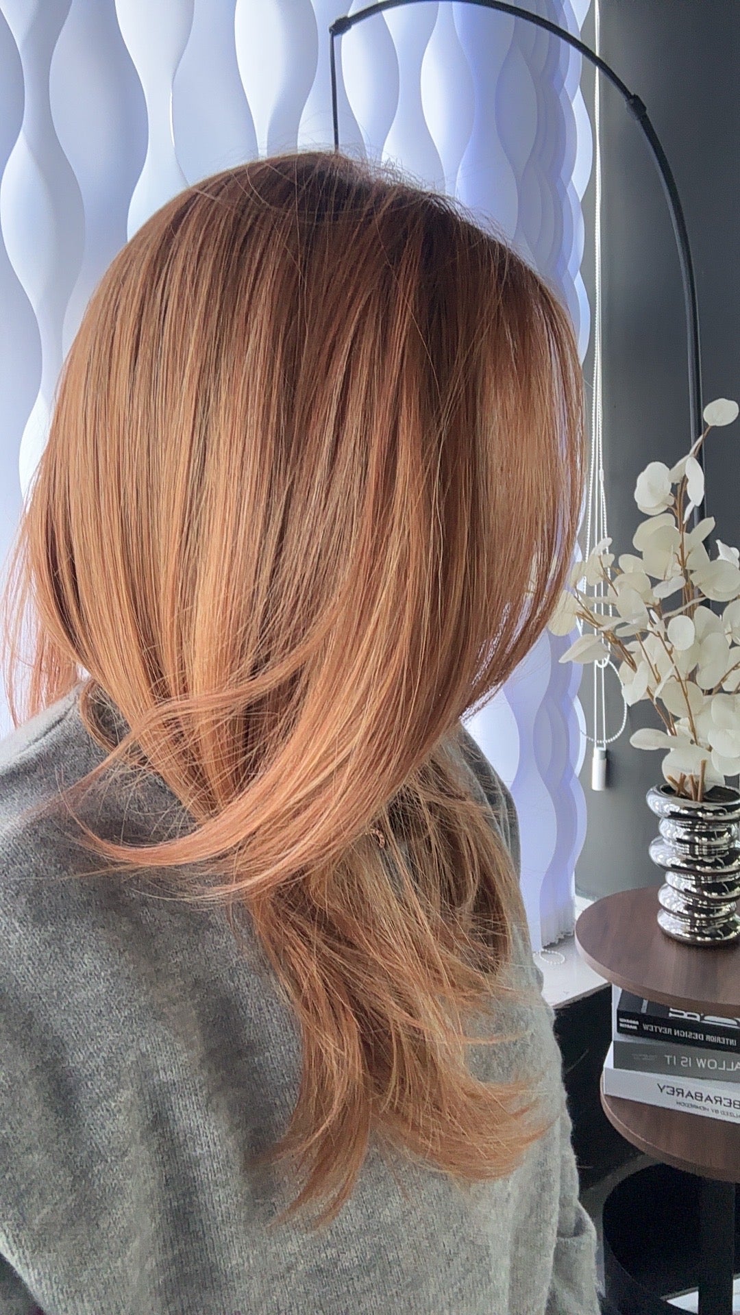 JBEXTENSION JANICE MONO Monofilament Handmade Wig 6X5 Full Monofilament Hand Tied Top Wig 20 Inches Copper Mono Lace Wig With Anti-slip Silicone Strips Glueless Wig JANICE MONO【BENDY EAR TABS】