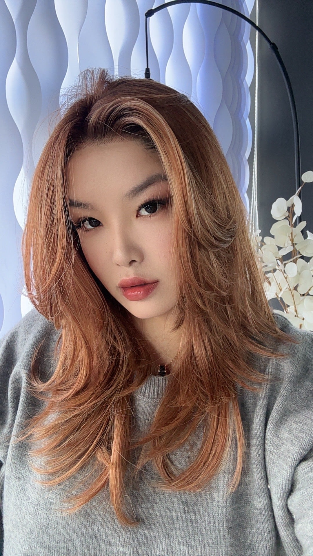 JBEXTENSION JANICE MONO Monofilament Handmade Wig 6X5 Full Monofilament Hand Tied Top Wig 20 Inches Copper Mono Lace Wig With Anti-slip Silicone Strips Glueless Wig JANICE MONO【BENDY EAR TABS】