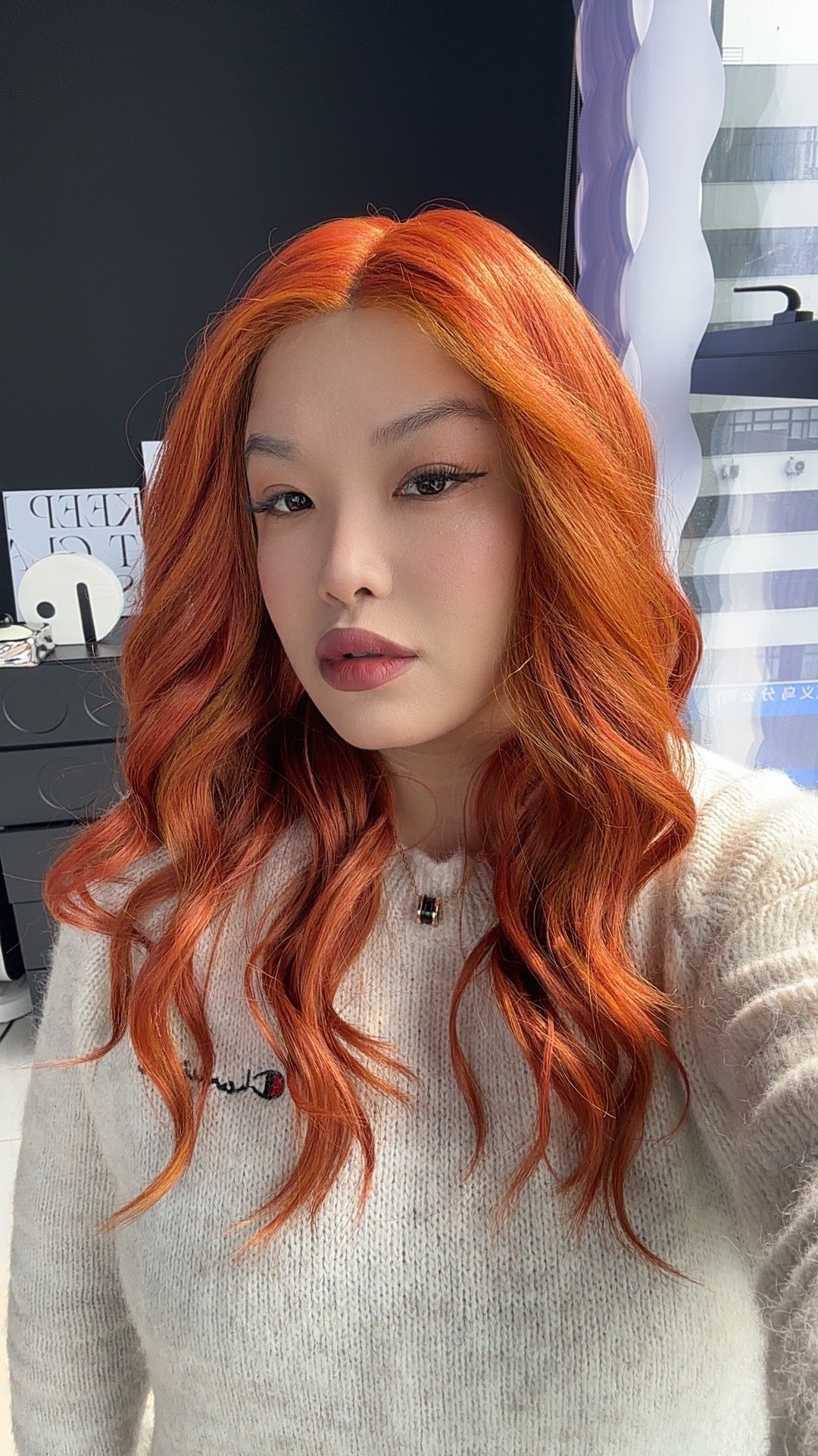 [PRE-ORDER] JBEXTENSION CLAIRE MONO VIBRANT COPPER Partial Monofilament Wig 22 Inches Vibrant Copper Partial Mono Lace Glueless Wig Claire Mono Vibrant Copper【BENDY EAR TABS】