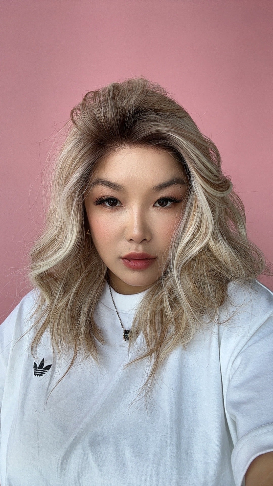 JBEXTENSION 18 Inches Mix Blonde Pre-Cut Snowflake Lace Frontlace Glueless Wig TERESA BLONDE【PERMATEASE】【BENDY EAR TABS】