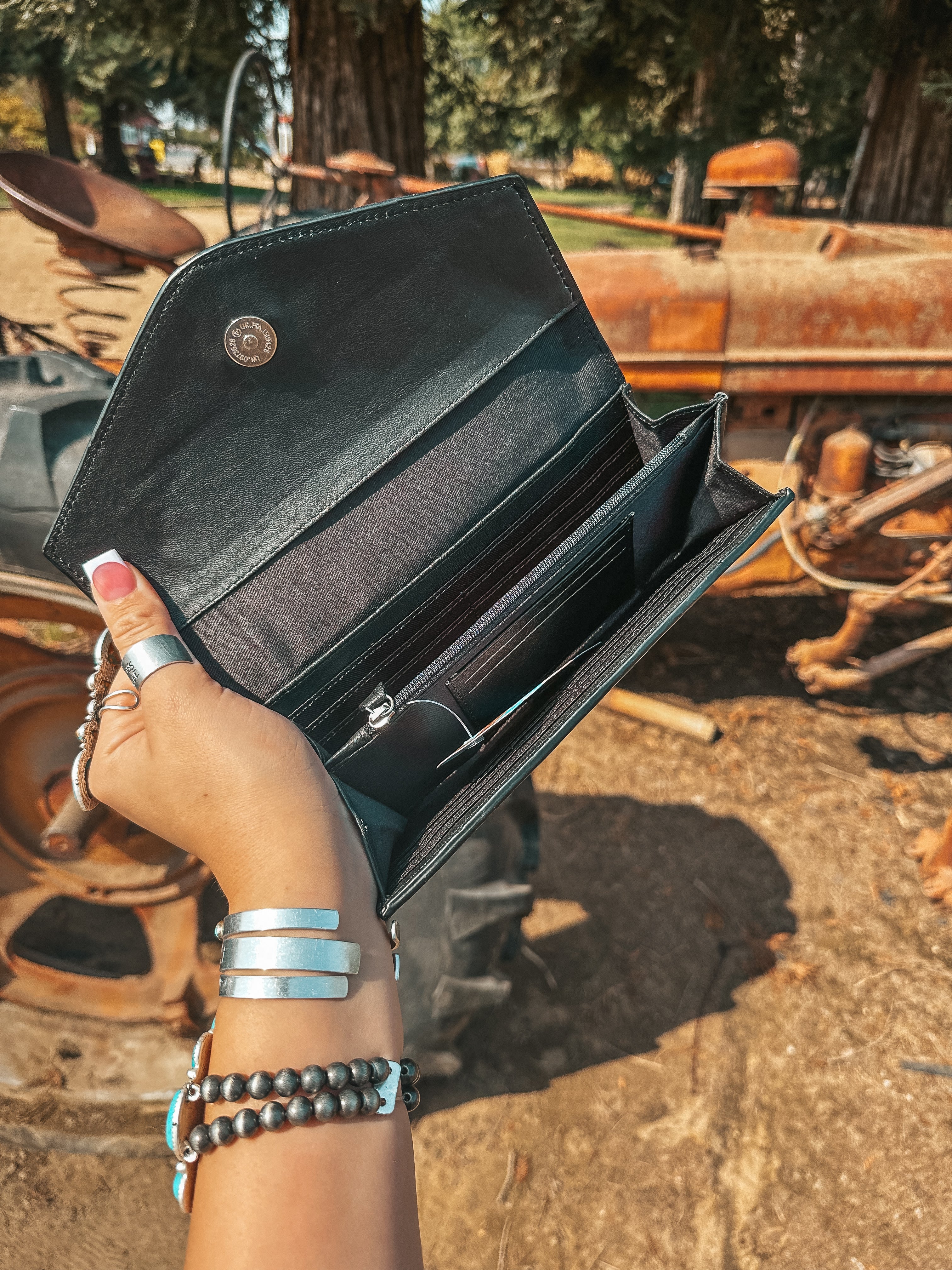 The Turquoise Tooled Beauty Wallet a Haute Southern Hyde Exclusive Cowhide Western Wallet