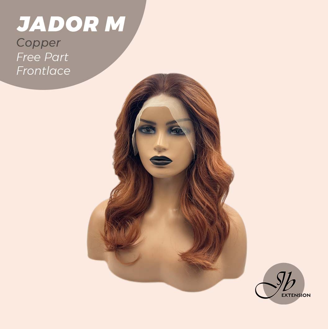 Olivia's Pick- 20 Inches Copper Curly Lace Front Wig.Pre Plucked 13*4 HD Transparent Lace Frontal Handmade Futura Fiber Swiss Lace Synthetic Fiber Glueless Wig JADOR M COPPER