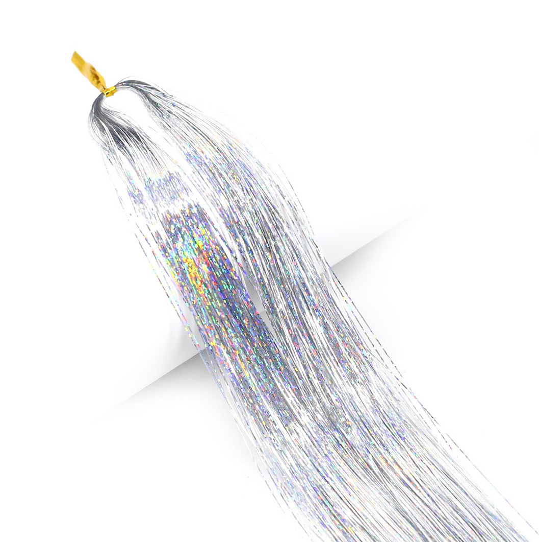 JBextension Hair Extensions Pink Sparkle Highlights for Hair 35 Inch Multi-Colors Synthetic Hair Extensions for Party, Christmas, New Year, Halloween, Cosplay