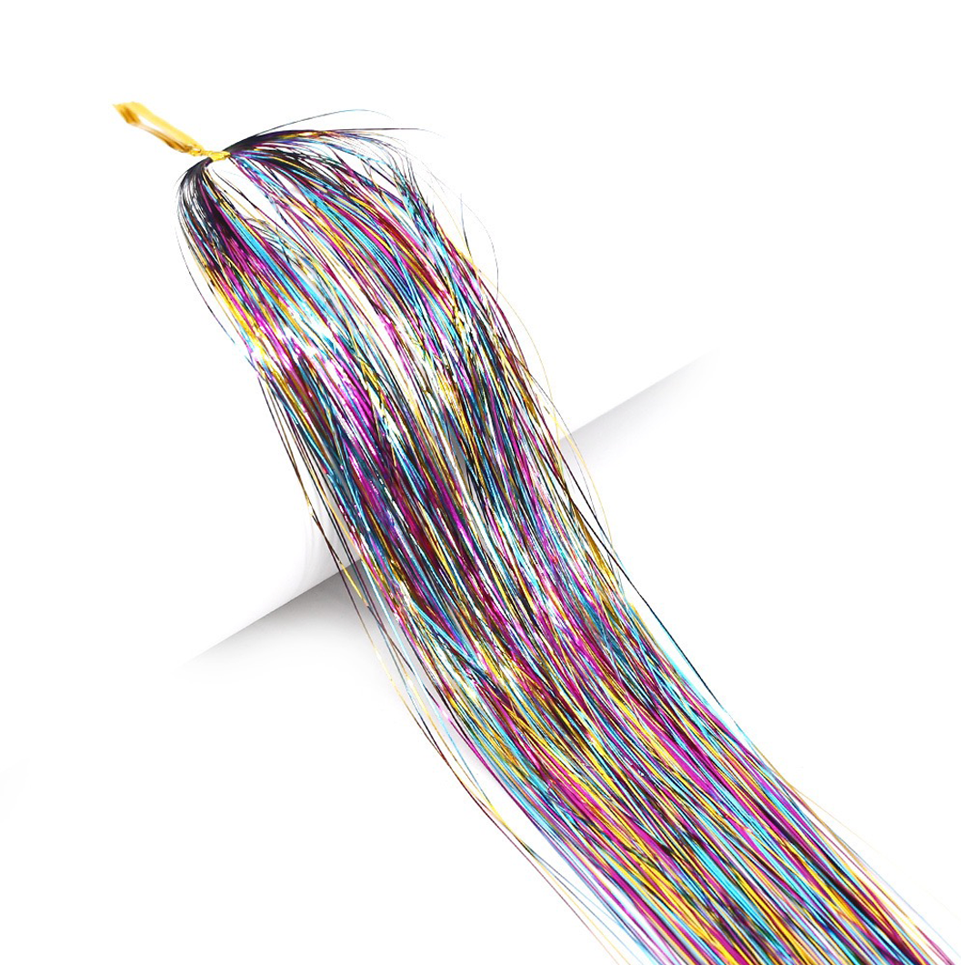 JBextension Hair Extensions Pink Sparkle Highlights for Hair 35 Inch Multi-Colors Synthetic Hair Extensions for Party, Christmas, New Year, Halloween, Cosplay