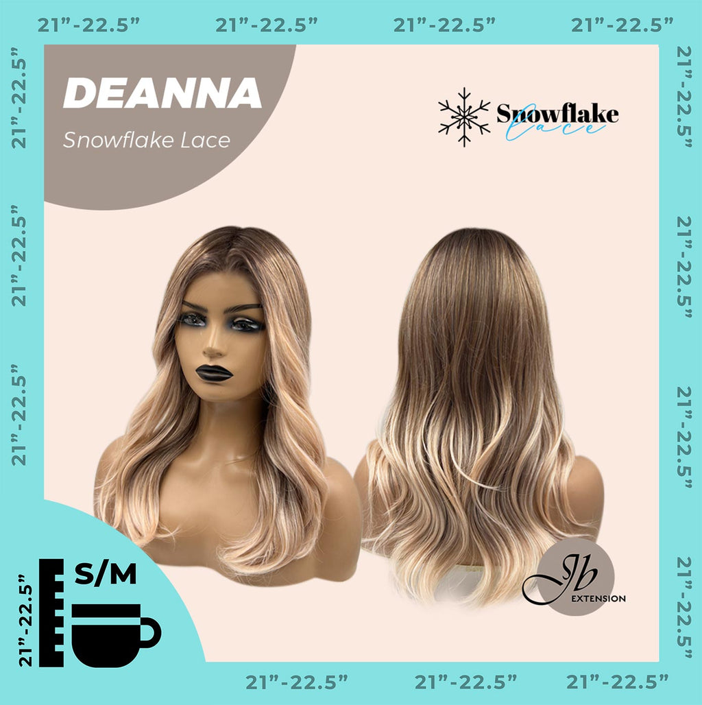 JBEXTENSION 20 Inches Apricot Pre-Cut Snowflake Lace Frontlace Glueless Wig DEANNA SNOWFLAKE【PERMATEASE】【BENDY EAR TABS】